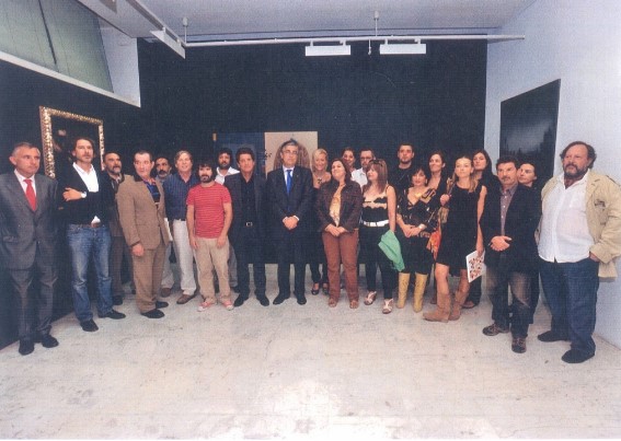 Artistas invitados con el Ilustrísimo Presidente de la Diputación Salvador Fernández Moreda.