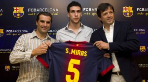 Sergi Mirás el día de su presentación como jugador del Barcelona