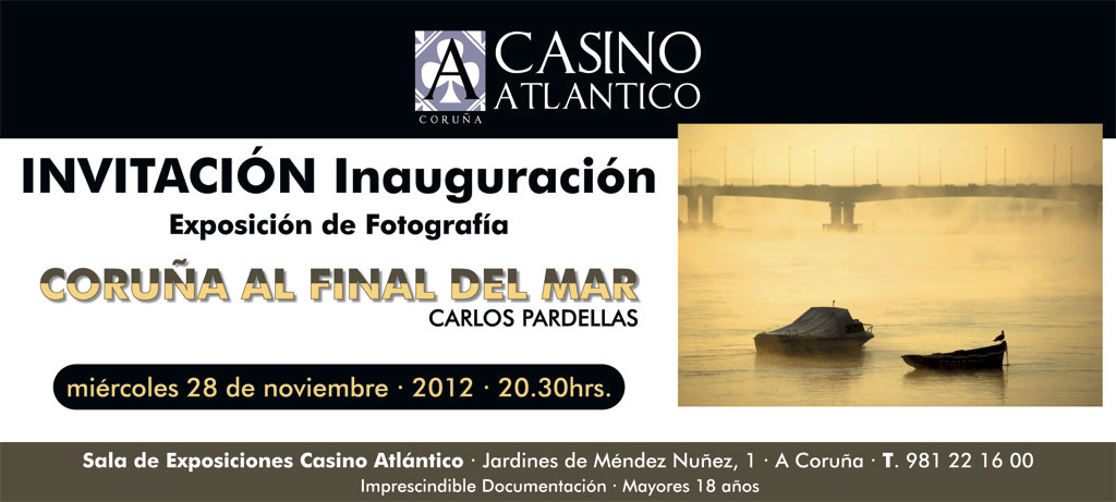 Carlos Pardellas inaugura su exposición fotográfica ‘Coruña al fin del mar’