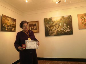 Iª medalla y diploma otorgado a Mary Carmen Calviño por su obra ”en reposo”