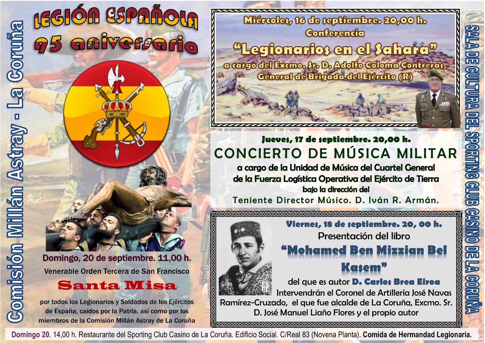 Ex legionarios coruñeses y simpatizantes celebran el 95 Aniversario de la Legión Española