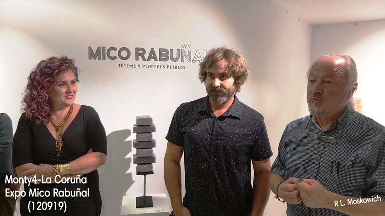 Exitosa inauguración de la exposición escultórica de Mico Rabuñal, en la galería “Monty4”